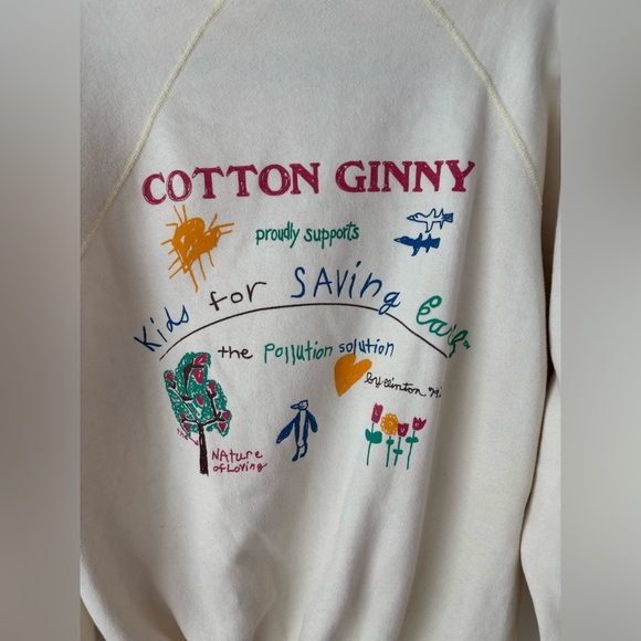 Vintage Cotton Ginny Kids Saving Earth Sweatshirt Made in Canada Oversized 90s - Picture 11 of 12